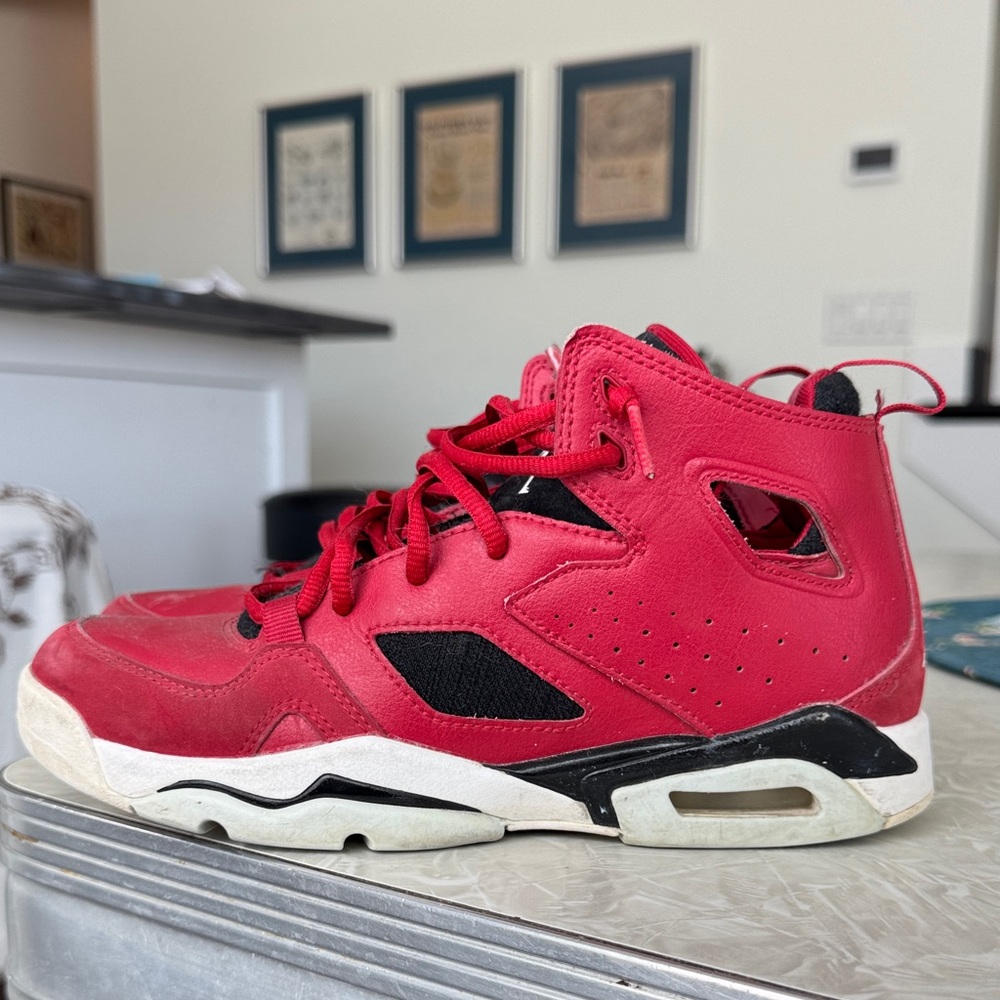 Nike Kids Red and Black High-Top Sneakers